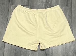 Saturdays New York organic cotton Y2K light yellow shorts Large A007046